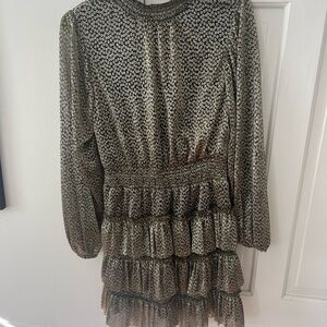 1. State Metallic Black Long Sleeve Dress